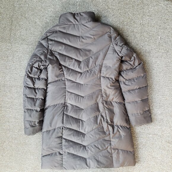 Eddie Bauer EB550  Women's Tall Medium Goose Down Puffer Jacket TAUPE - Picture 7 of 14